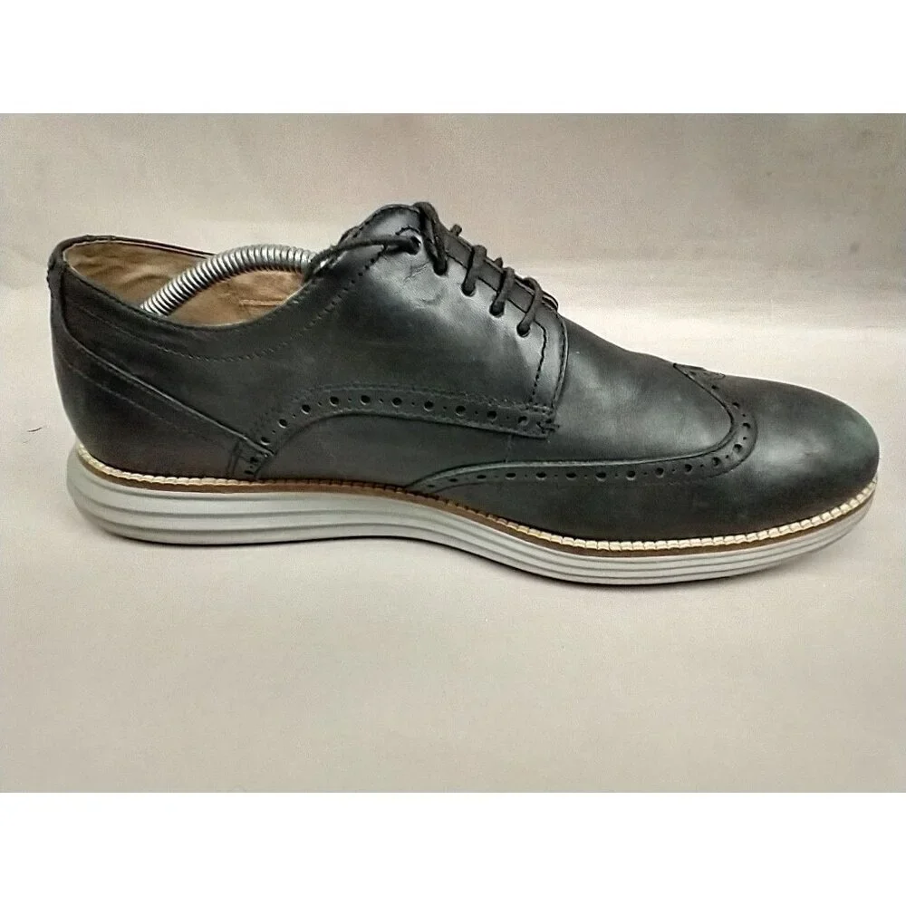 Cole‎ Haan Mens Original Grand Oxfords Shoes Black Leather Wingtip 11.5M